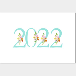 New Year 2021 teal floral Posters and Art